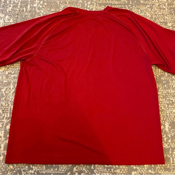 Kansas Jayhawks Adidas Short Sleeve Climalite Shirt Color Red Size XXL Defects - Picture 4 of 5